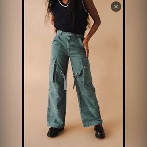 Agoldie Vivian Strap High Rise Wide Leg Jeans
